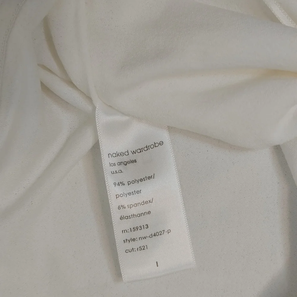 NAKED WARDROBE: THE NW TUBE DRESS, WHITE L - Picture 14 of 16